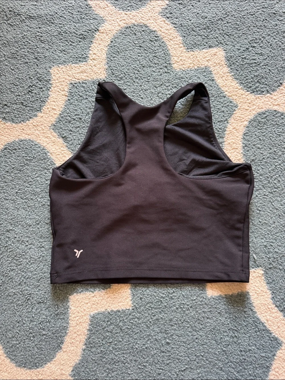 Old Navy Black High-Neck Racerback Crop Tank
